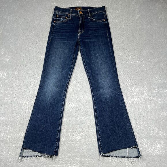MOTHER Jeans Womens Size 25 Blue The Insider Crop Step Fray Jeans in Teaming Up - Picture 1 of 16